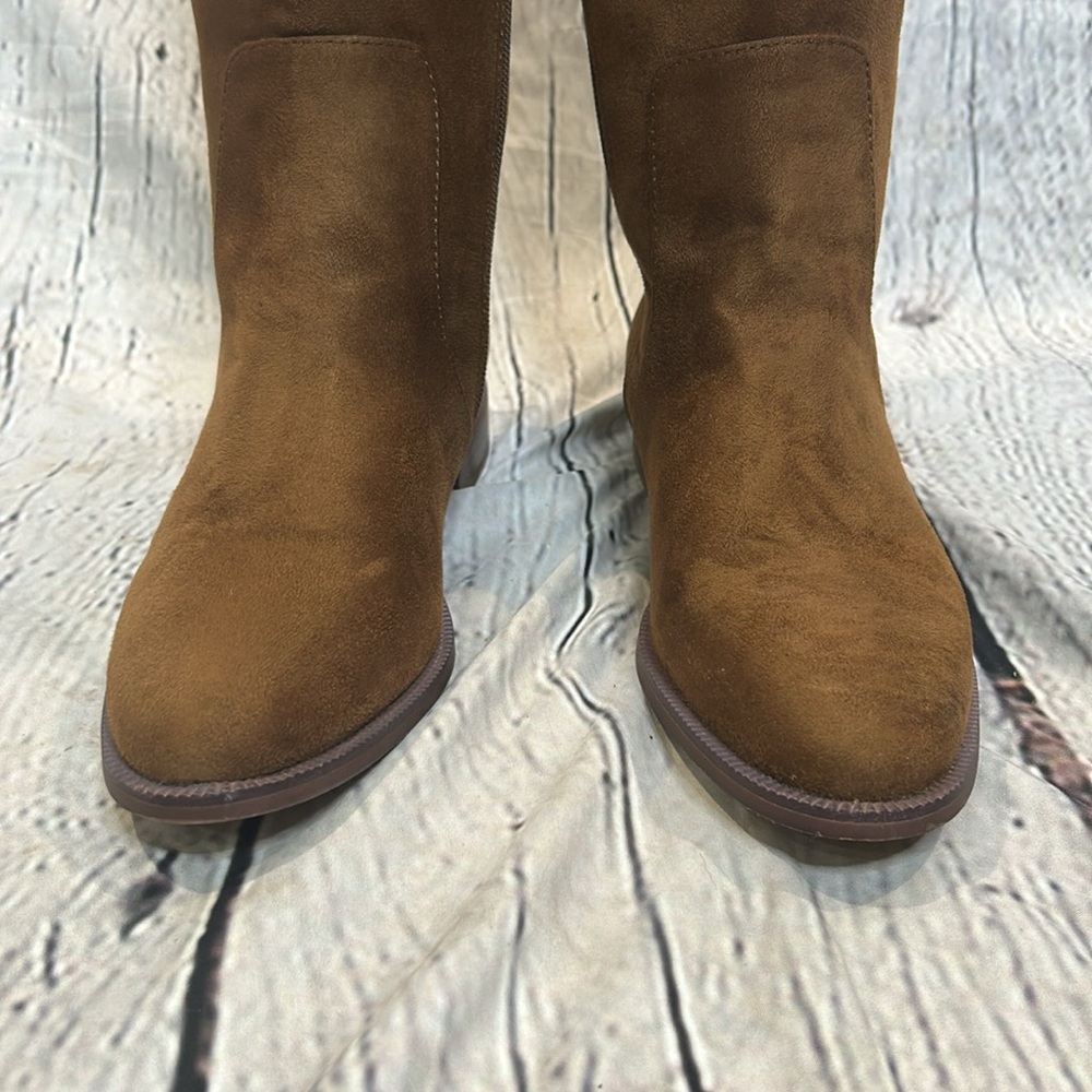 J. Crew Troy Brown Faux Suede Brown Over-the-Knee Boots Size 7.5 - Picture 2 of 16